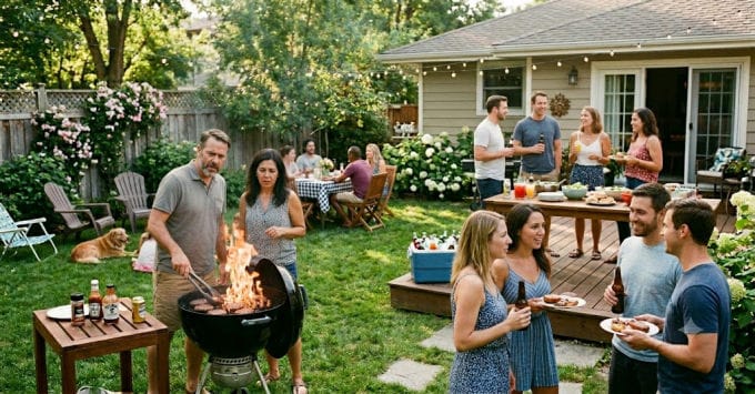 A backyard barbecue